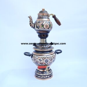 Kartlı Mineli Erzincan İşlemeli Bakır Semaver(1.5 LT)