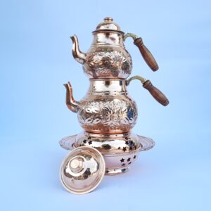 Bakır İşlemeli Çaydanlık Seti BS-9 ÜCRETSİZ KARGO