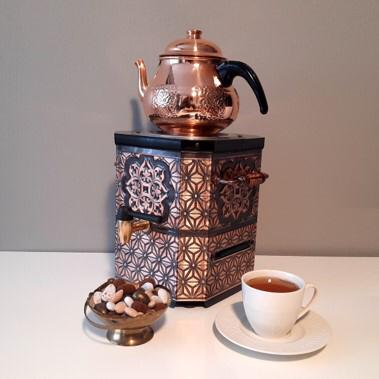 Nostaljik Jelli Çay Semaveri-bakır Çay Semaveri Demlik Hediye (Bakır Demlik Dahil) ÜCRETSİZ KARGO